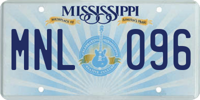 MS license plate MNL096