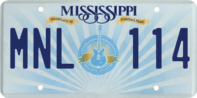 MS license plate MNL114