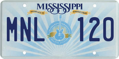 MS license plate MNL120