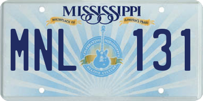 MS license plate MNL131