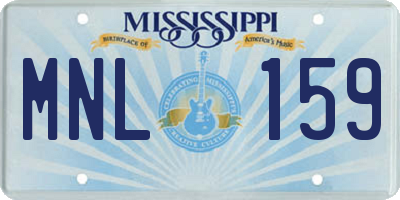 MS license plate MNL159