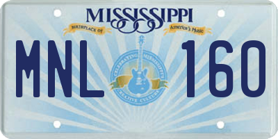 MS license plate MNL160