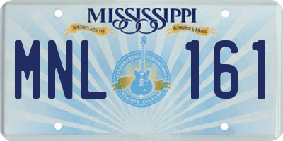 MS license plate MNL161