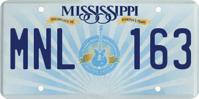 MS license plate MNL163
