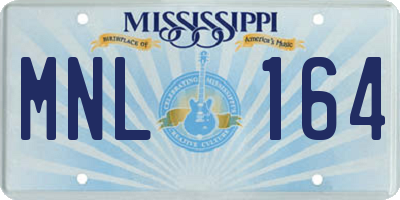MS license plate MNL164