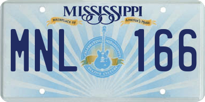 MS license plate MNL166