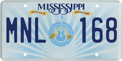 MS license plate MNL168