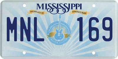 MS license plate MNL169