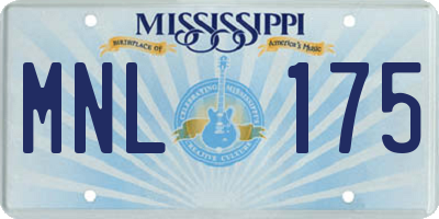 MS license plate MNL175
