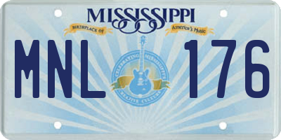 MS license plate MNL176