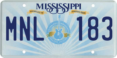 MS license plate MNL183