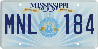 MS license plate MNL184