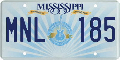 MS license plate MNL185