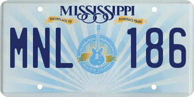 MS license plate MNL186