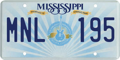 MS license plate MNL195