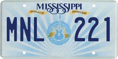 MS license plate MNL221