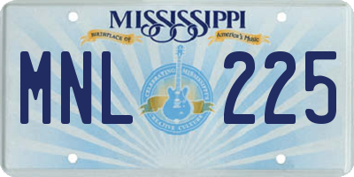 MS license plate MNL225