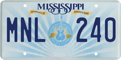 MS license plate MNL240