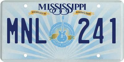 MS license plate MNL241