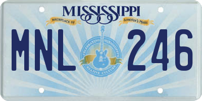 MS license plate MNL246