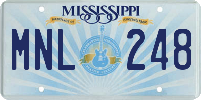 MS license plate MNL248