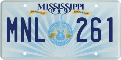 MS license plate MNL261