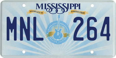 MS license plate MNL264