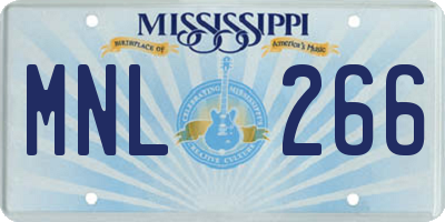 MS license plate MNL266