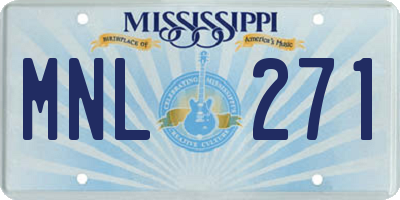MS license plate MNL271