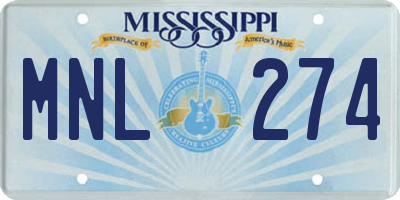 MS license plate MNL274