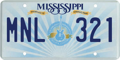 MS license plate MNL321