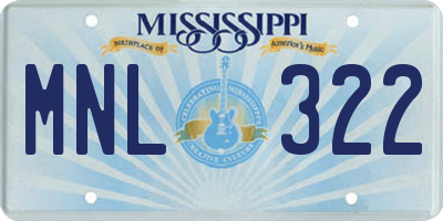 MS license plate MNL322