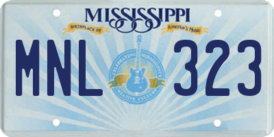 MS license plate MNL323
