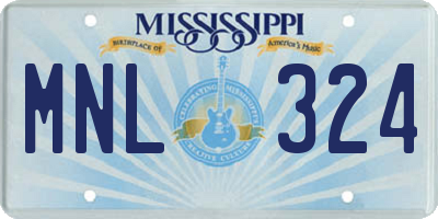 MS license plate MNL324