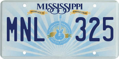 MS license plate MNL325