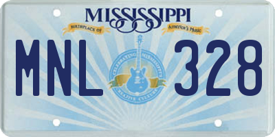 MS license plate MNL328