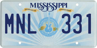 MS license plate MNL331