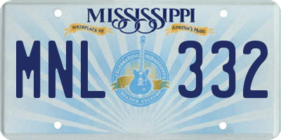 MS license plate MNL332