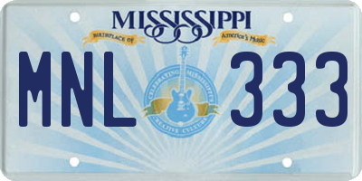 MS license plate MNL333