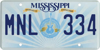 MS license plate MNL334