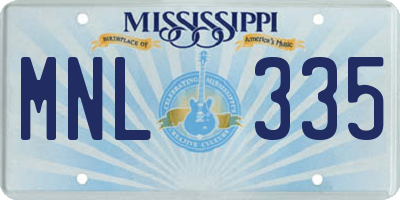 MS license plate MNL335