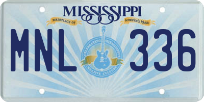 MS license plate MNL336