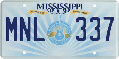 MS license plate MNL337
