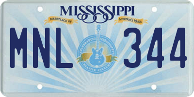 MS license plate MNL344