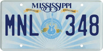 MS license plate MNL348