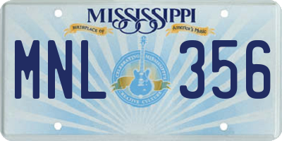 MS license plate MNL356