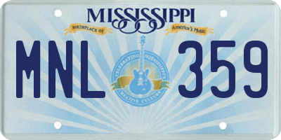 MS license plate MNL359