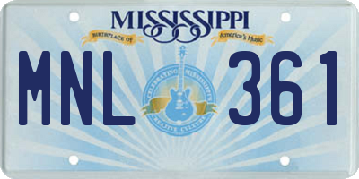 MS license plate MNL361