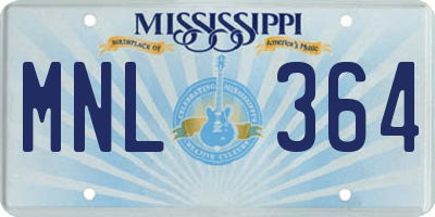 MS license plate MNL364