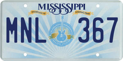 MS license plate MNL367